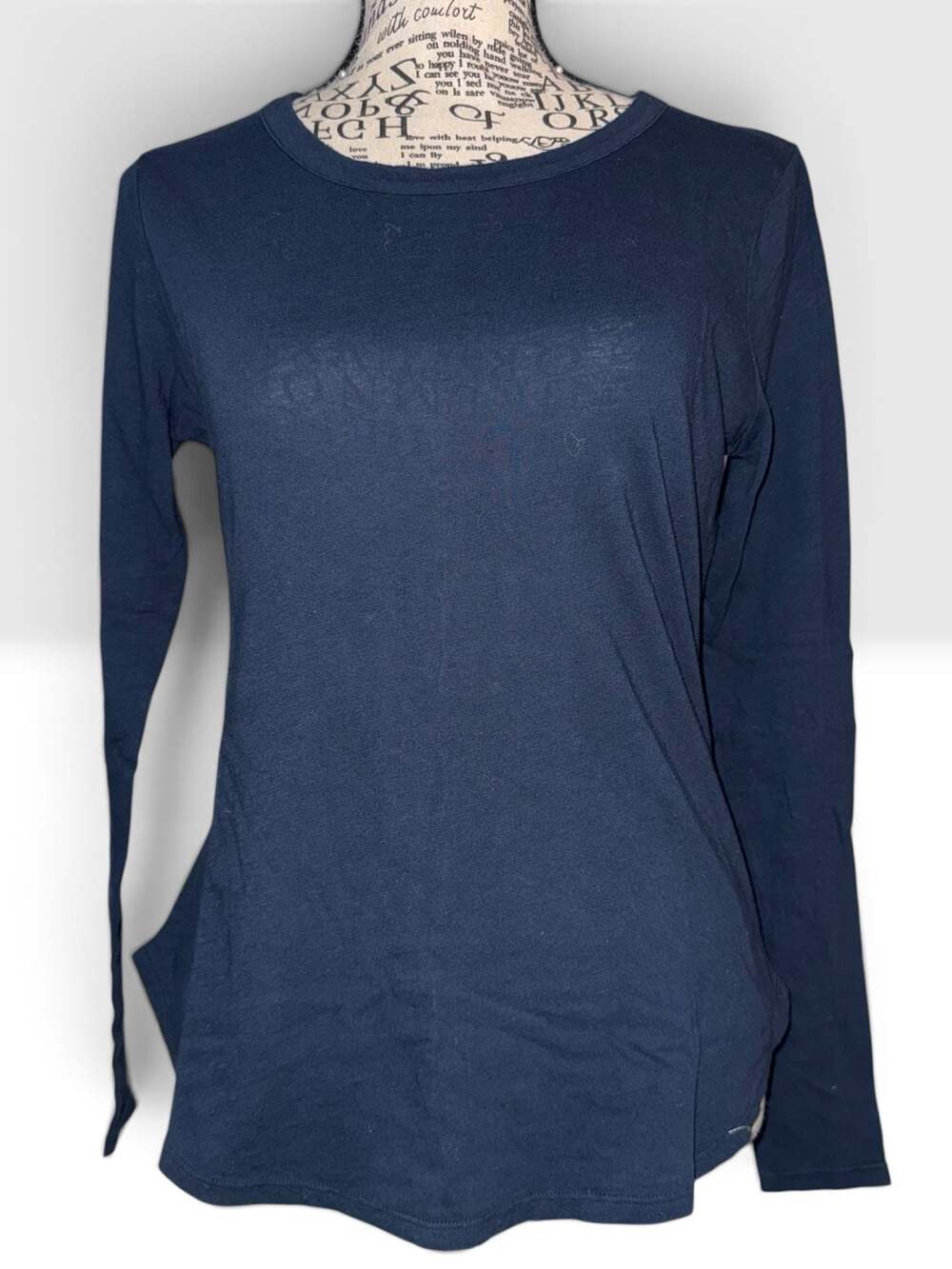 Chaser Canopy Navy Long Sleeve Crew Neck Tee Women’s XS NWT